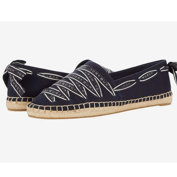 Tory Burch Shoes - NIB Tory Burch Ribbon Woven Espadrille Flat NAVY US 7 7.5 8 8.5 9 AUTHENTTIC